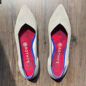 Rothy’s The Point in Flax Birdseye 9.5 Light Gray